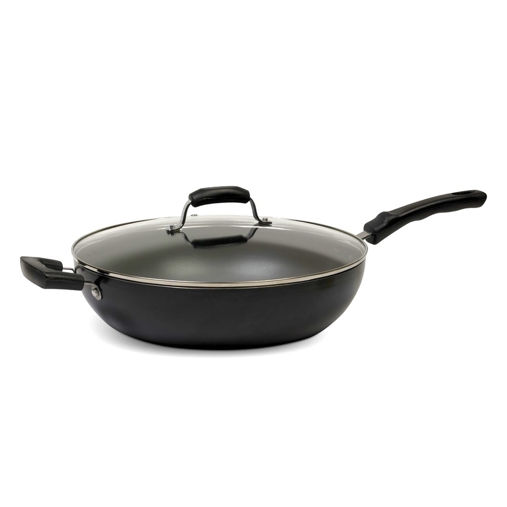 7.5-Qt.jumbo nonstick covered wok pan
